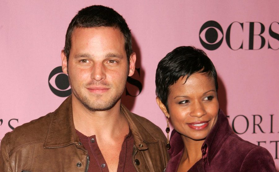 Justin Chambers and wife Keisha are arriving at an event. 