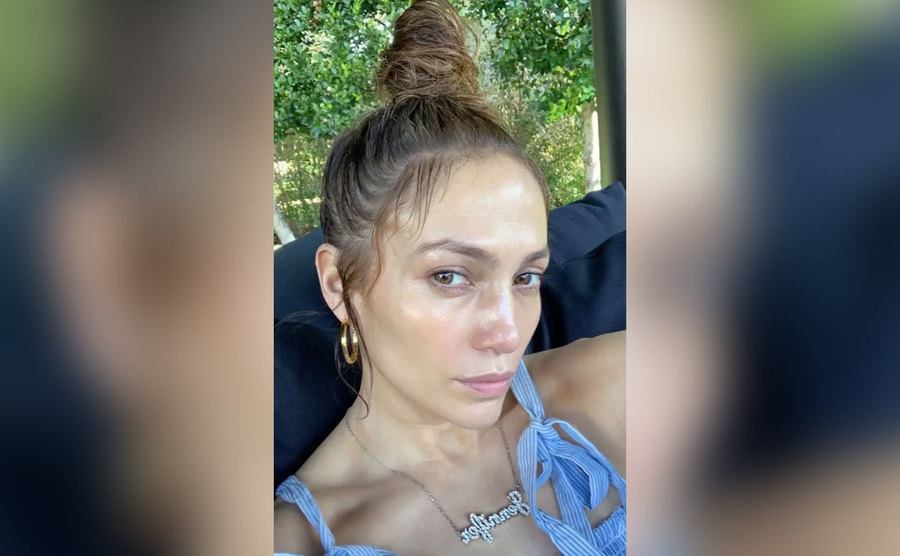 A selfie of Jennifer Lopez. 