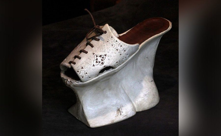 A uncomfortable-looking platform shoe. 