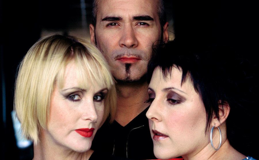 Suzanne Sulley, Phil Oakey, and Joanne Catherall pose together. 