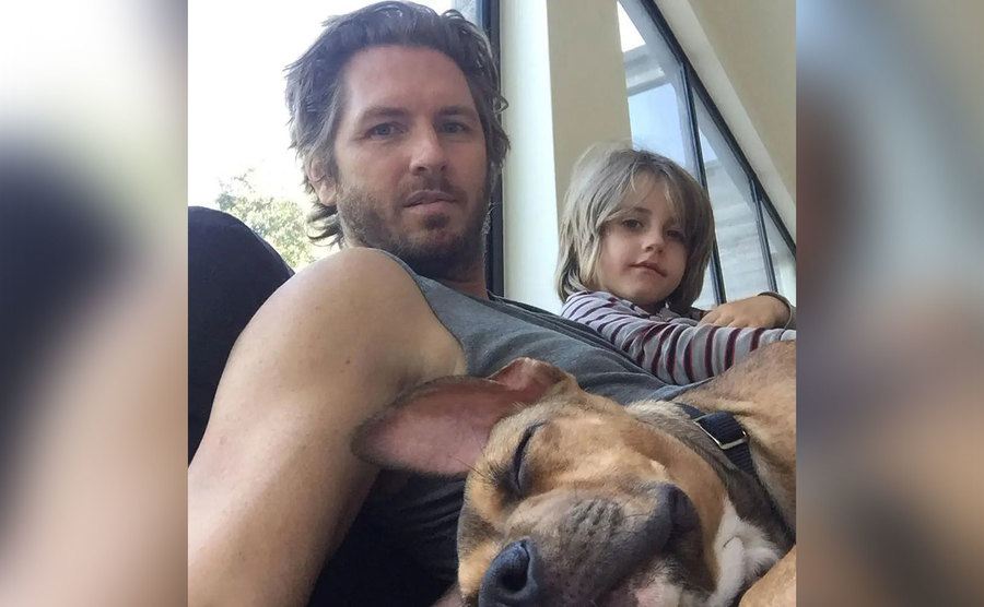 A selfie of Christopher and Bear at home. 
